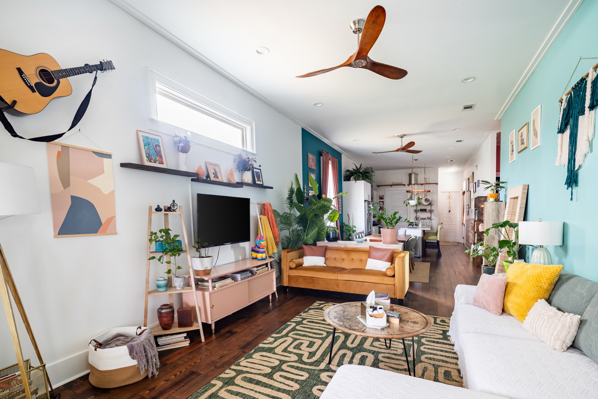 Open plan living and dining area